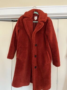 GAP Deep Rust Plush Teddy Coat